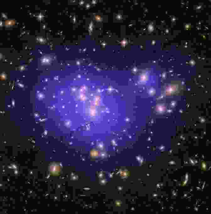 A Captivating Image Of A Galaxy Cluster, Its Dark Matter Halo Traced In Luminous Threads In The Light Of Dark Matters