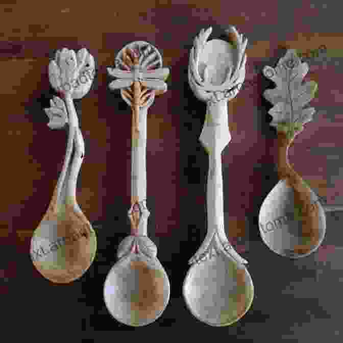 A Set Of Intricately Carved Wooden Spoons, Demonstrating The Art Of Spoon Carving For Beginners. The Woodwright S Apprentice: Twenty Favorite Projects From The Woodwright S Shop