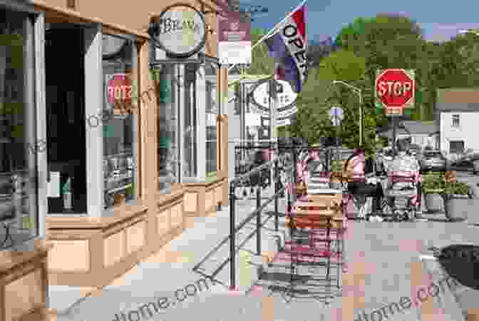 A Vibrant Street Scene In Lenox, Massachusetts, Taken From The Motorcycle ESCAPE 01: New York To Northampton MA On A BMW R NineT