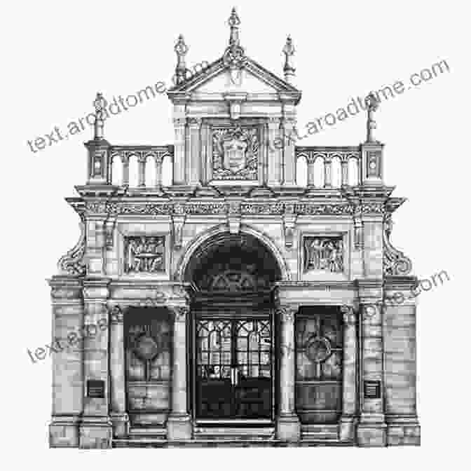 Intricate Architectural Sketch Showcasing The Intricate Details Of A Building Facade Architecture Sketches (Drawings Of Architecture 1)