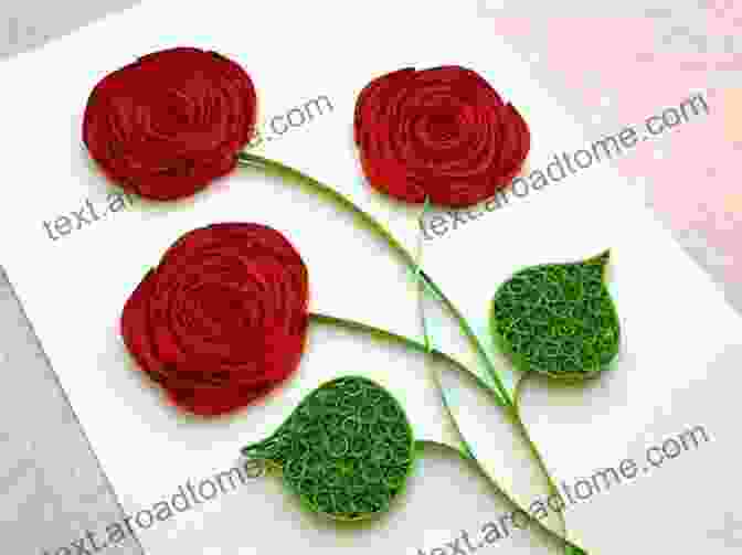 Quilled Bouquet Of Roses Design With A Red Envelope Valentine Quilling Cards: Handmade Quilling Card For Valentine Days