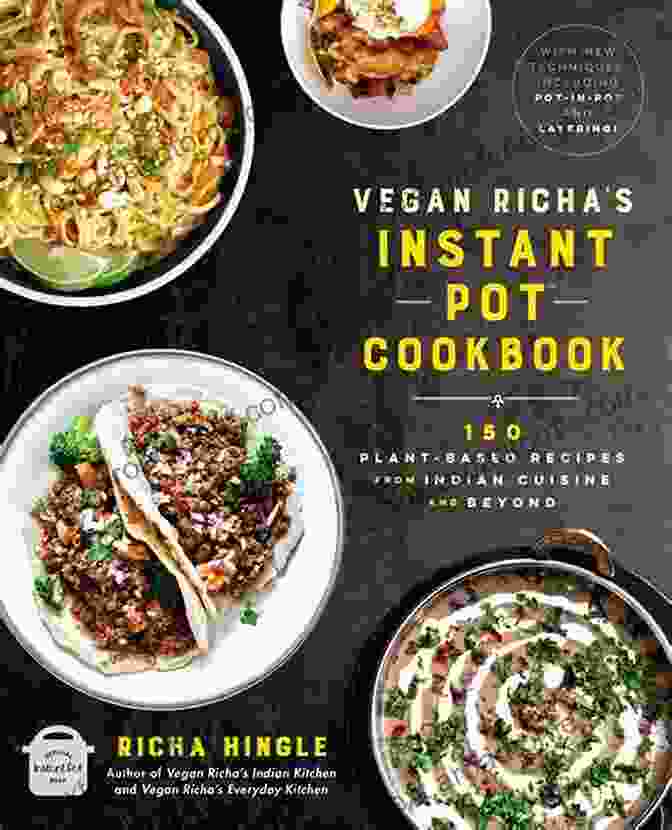 Vegan Instant Pot Cookbook Cover Featuring Colorful Vegan Dishes Vegan Instant Pot Cookbook: 500 Inspiring Plant Based Recipes For Healthy Living